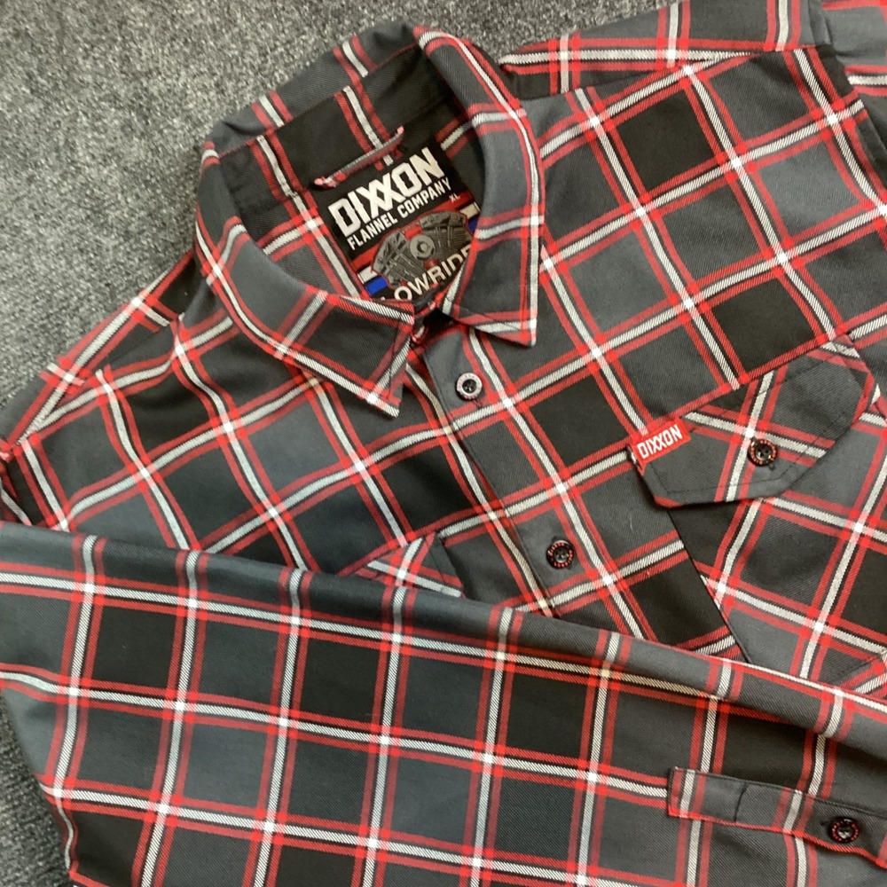 Dixxon Flannel Company Lowrider Plaid Shirt Mens XL Grey Red Long Sleeve 227